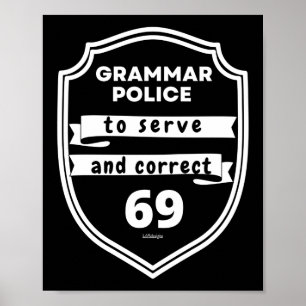Poster POLICE GRAMMAR POUR SERVIR ET CORRECTER drôle
