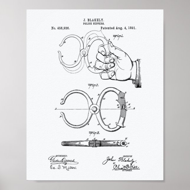 Poster Police Nippers 1891 Brevet - Livre blanc (Devant)