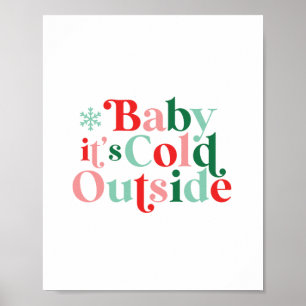 Poster Police Rétro Bébé Il Fait Froid Dehors Noël