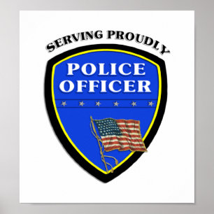 Poster Police servant fièrement