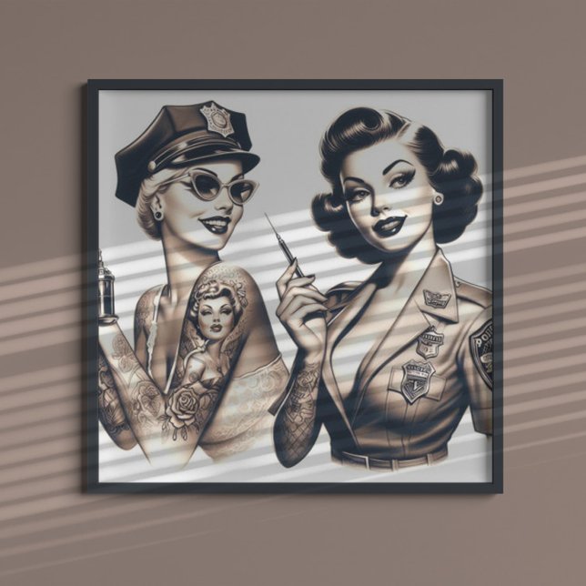Poster Police tatouée Filles (Créateur téléchargé)