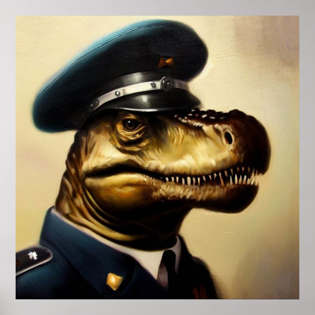 Poster Policier T Rex (Devant)