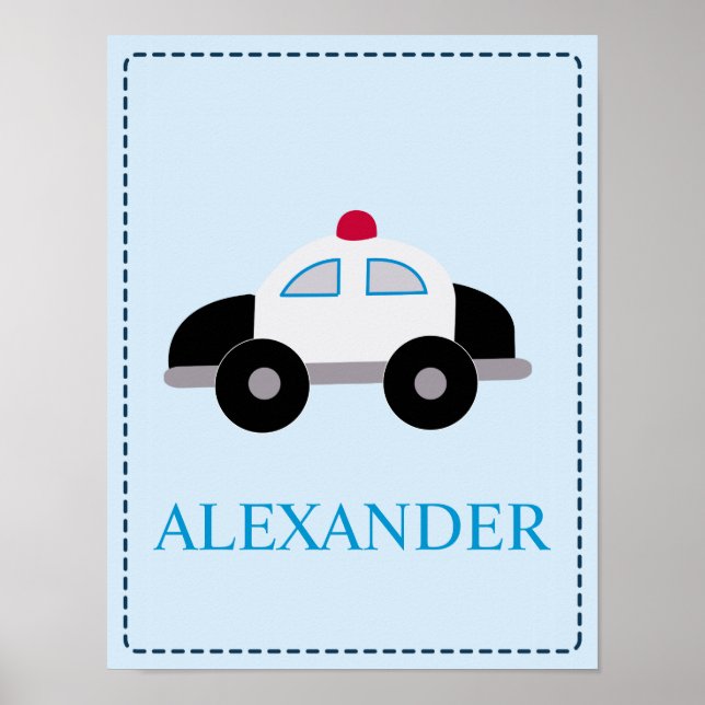 Poster Policier voiture de police policier de la pépinièr (Devant)