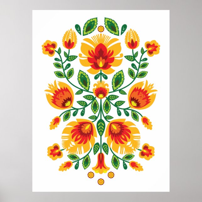 Poster 💛 🧡 ❤️ Polish superbe Folk Wycinanki (Devant)