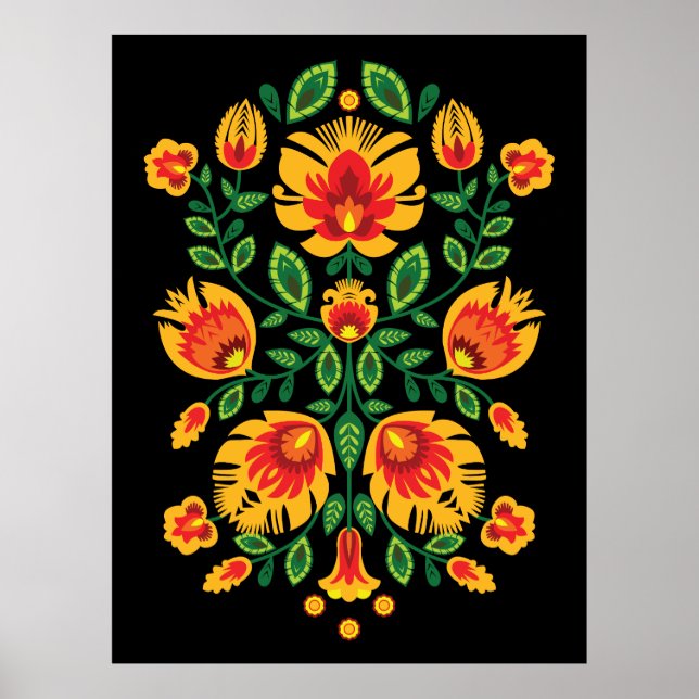 Poster 💛 🧡 ❤️ Polish superbe Folk Wycinanki (Devant)