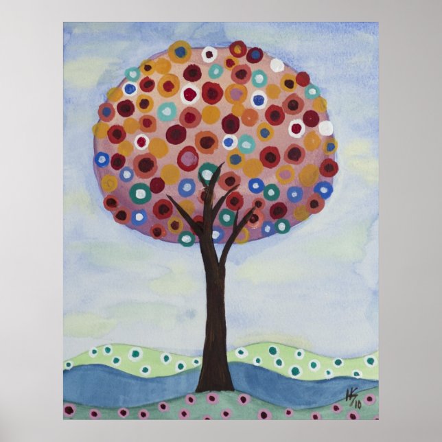 Poster Polka Dot Tree par Heather Saulsbury (Devant)