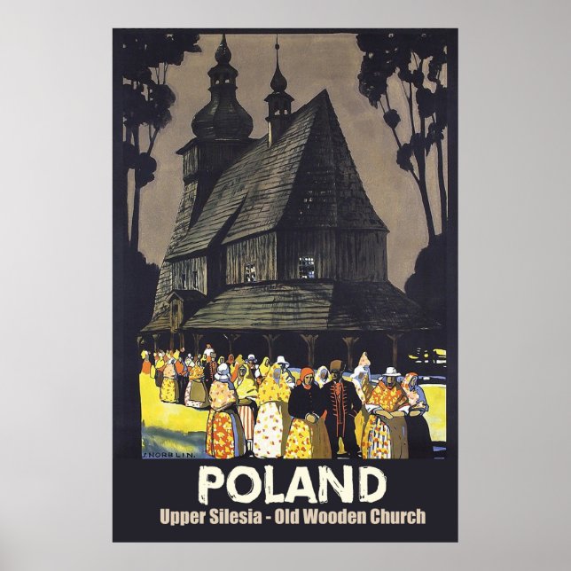 Poster Pologne, Haute-Silésie, Eglise en bois (Devant)