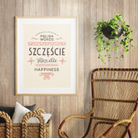 Poster polonais de mots de bonheur