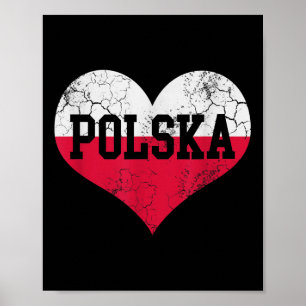 Poster Polska Coeur Drapeau Pologne patrimoine familial p