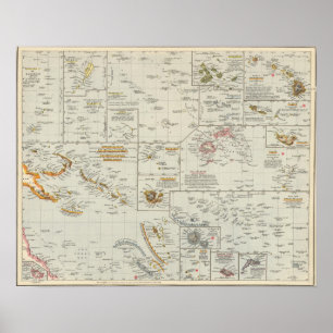 Poster Polynésie, îles du Pacifique