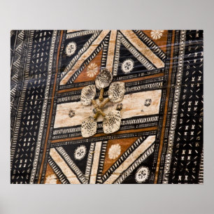 Poster Polynésie, Royaume des Tonga. Détail de tapa