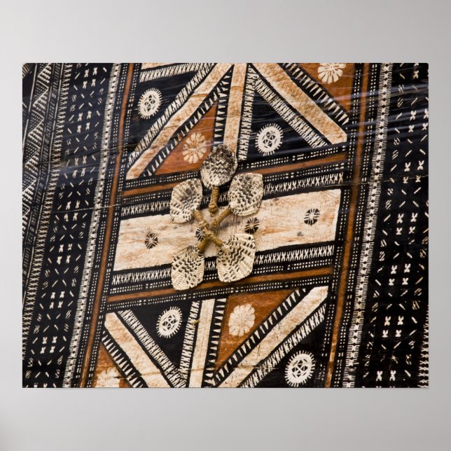 Poster Polynésie, Royaume des Tonga. Détail de tapa (Devant)