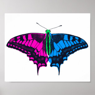 Poster Polysexual Pride Flag Swallowtail Butterfly