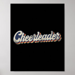 Poster Pom-Pom Fille Retro Vintage Menagère de l'Équipe _