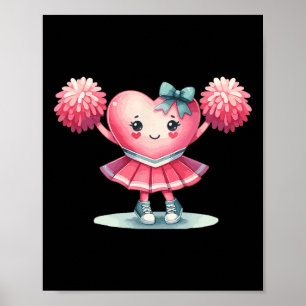 Poster Pom-pom girl de la Saint-Valentin Cheerleading Fil