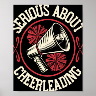 Poster Pom-pom girl drôle sérieuse à propos de la cheerle