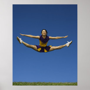 Poster Pom-pom girl femelle sautant en air 3