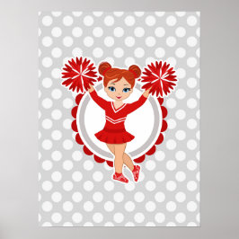 Poster Pom-pom girl - Mignonne rousse Cheval rousse