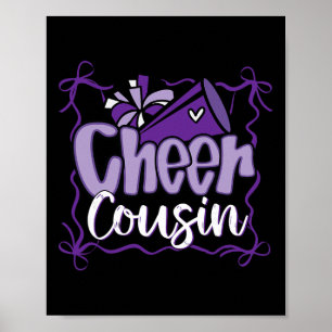 Poster Pom-Poms Violets Bow de Coquette Copine de Cheerle