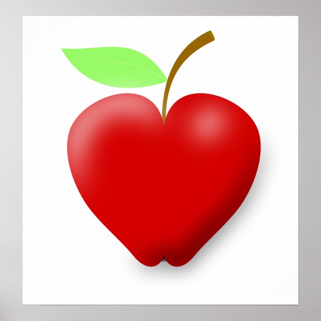 Poster pomme-148455 ROUGE COEUR FORMÉ POMME VECTEUR FRUIT (Devant)