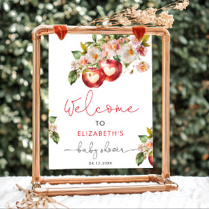 Poster Pomme de notre oeil Baby shower de fruits Bienvenu