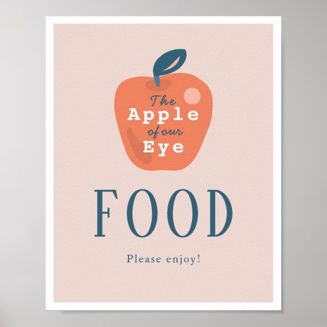 Poster Pomme de notre oeil fille rose 1er Anniversaire Sy (Devant)
