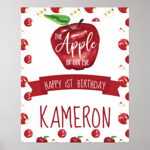 Poster Pomme de notre oeil, tout âge heureux fête d'anniv