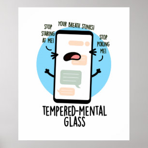 Poster Pomme de téléphone portable amusante en verre trem