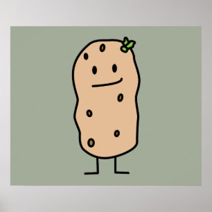 Poster Pomme de terre de sourire mignonne heureuse