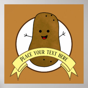Poster Pomme de terre personnalisée joyeuse