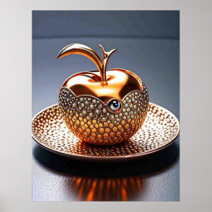 Poster Pomme d'or sur une assiette