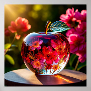Poster Pomme en verre décorative élégante