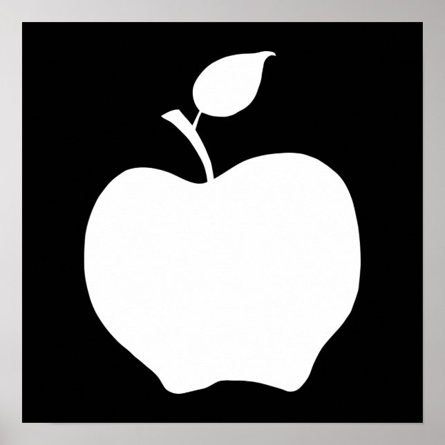 Poster Pomme noire et blanche (Devant)