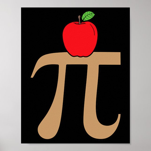 Poster Pomme Pie Pi Math Pun (Devant)