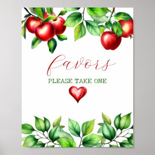 Poster Pomme Rouge verte Faveurs S'Il Vous Plaît Prendre 