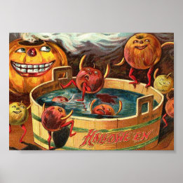 Poster Pommes à Bobines déplaisantes Halloween Vintage Im
