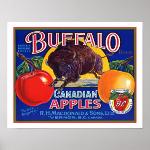 Poster Pommes canadiennes de Buffalo vintage