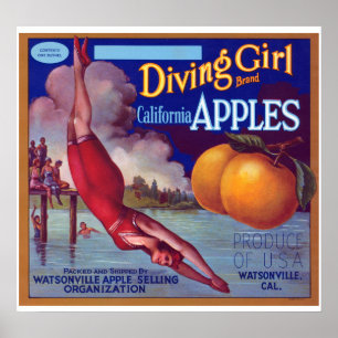 Poster Pommes de filles de plongée