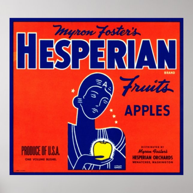 Poster Pommes de fruits de l'Héperia (Devant)