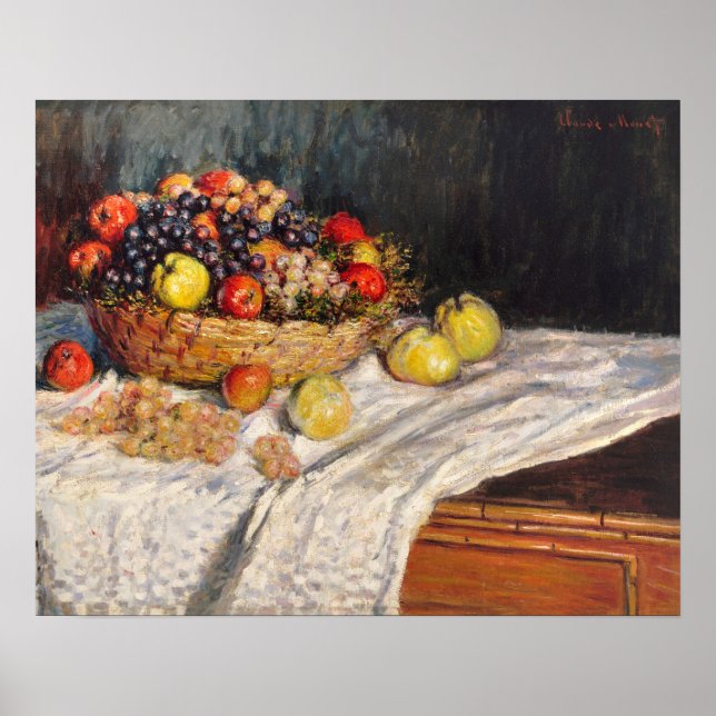 Poster Pommes et raisins (1879-1880) par Claude Monet (Devant)
