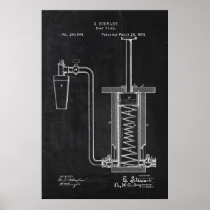 Poster Pompe à bière Blueprint