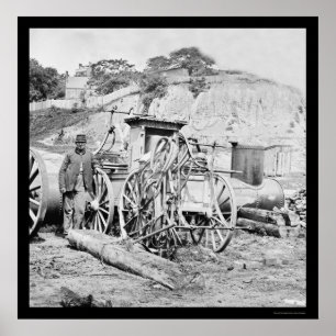 Poster Pompier et Moteur d'incendie à Richmond, VA 1865