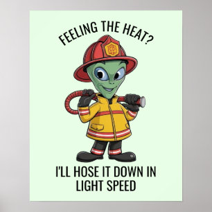 Poster Pompier Extraterrestre