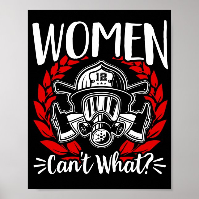 Poster Pompier Femme Secourt Les Femmes Ne Peuvent Pas Qu (Devant)
