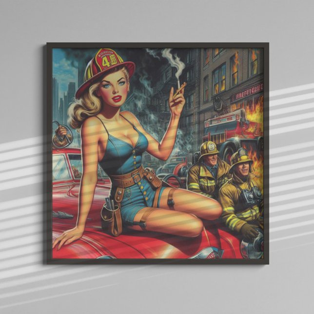 Poster Pompier Pin-up (Créateur téléchargé)
