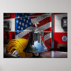 Poster Pompier - Rouge chaud