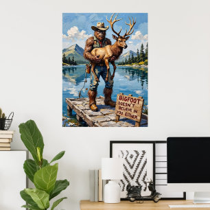 Poster Ponderings de la jetée : Bigfoot et Elk