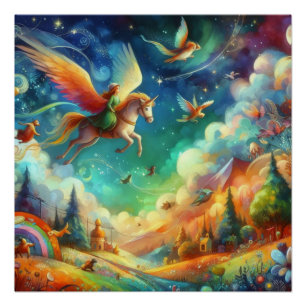 Poster Poney lunaire