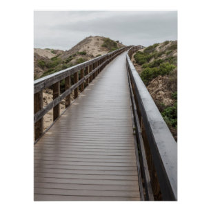 Poster Pont à pied au parc d'état d'Oso Flaco Lake
