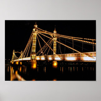 Poster Pont Albert la nuit Ouest Londres